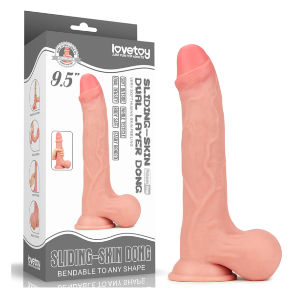 Dildo Sliding Skin Dual Layer Dong-Whole