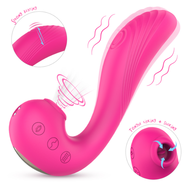 Vibrador Doble Succión Realista