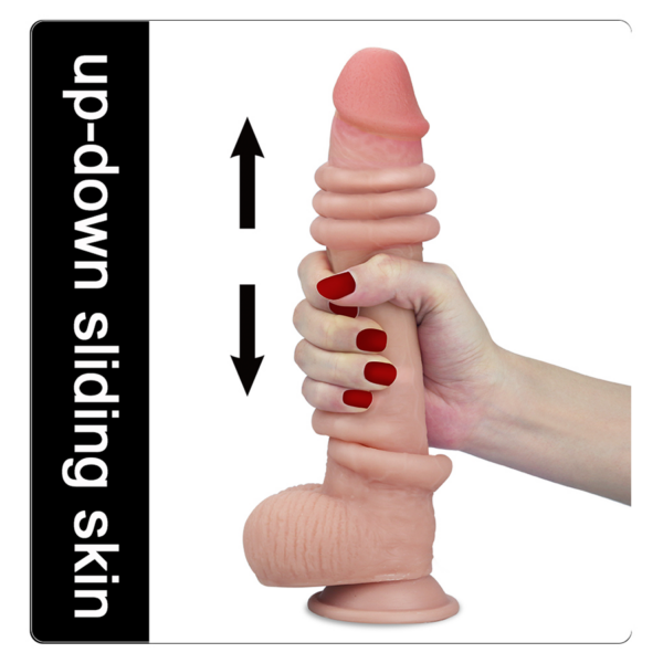Dildo Sliding Skin Dual Layer Dong 9''