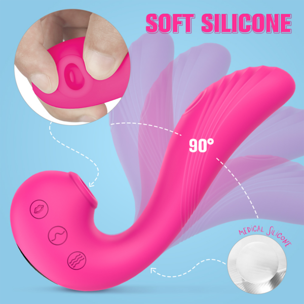 Vibrador Doble Succión Realista