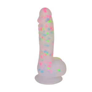 Dildo Transparente Neón Multicolor