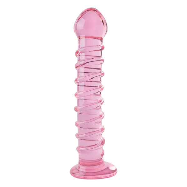 Dildo de Vidrio Rosado Twister