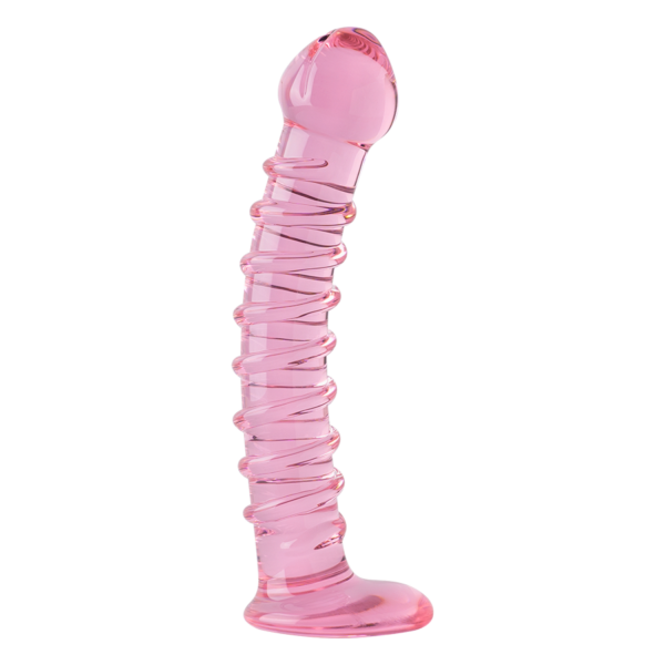 Dildo de Vidrio Rosado Twister
